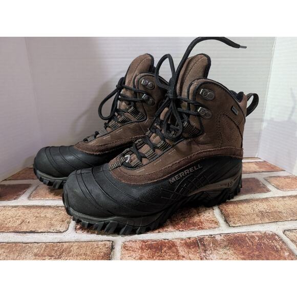 Merrell Isotherm 8 Waterproof Winter Boots Mens 7 Brown Leather 400g Primaloft main image 6